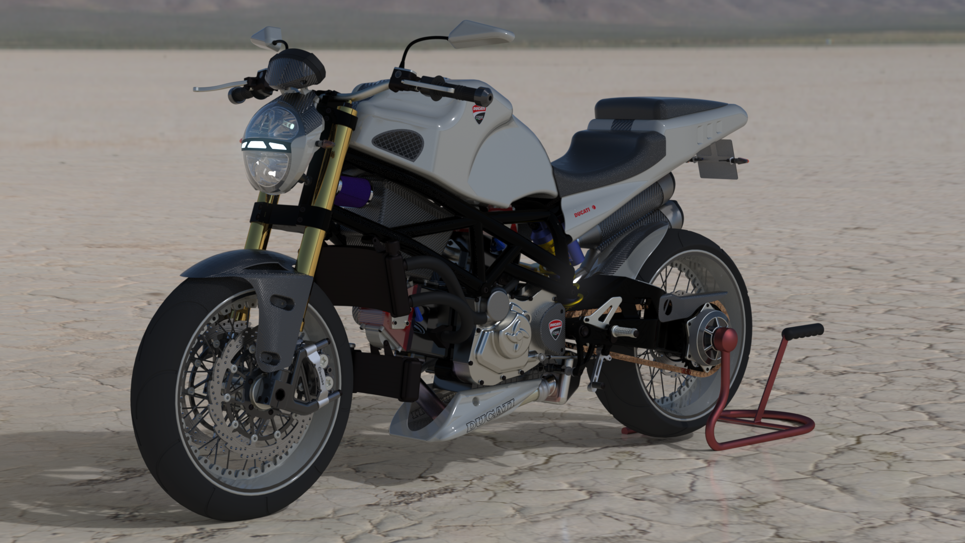摩托车ducati-rs-project-SolidWorks-stp-igs格式